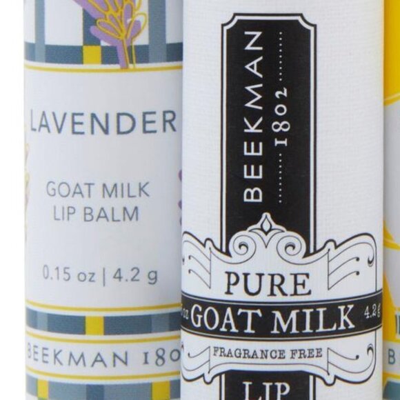 Beekman 1802 Goat Milk Lip Balm - FRAGRANCE FREE & LAVENDER - Brand New - Picture 1 of 1